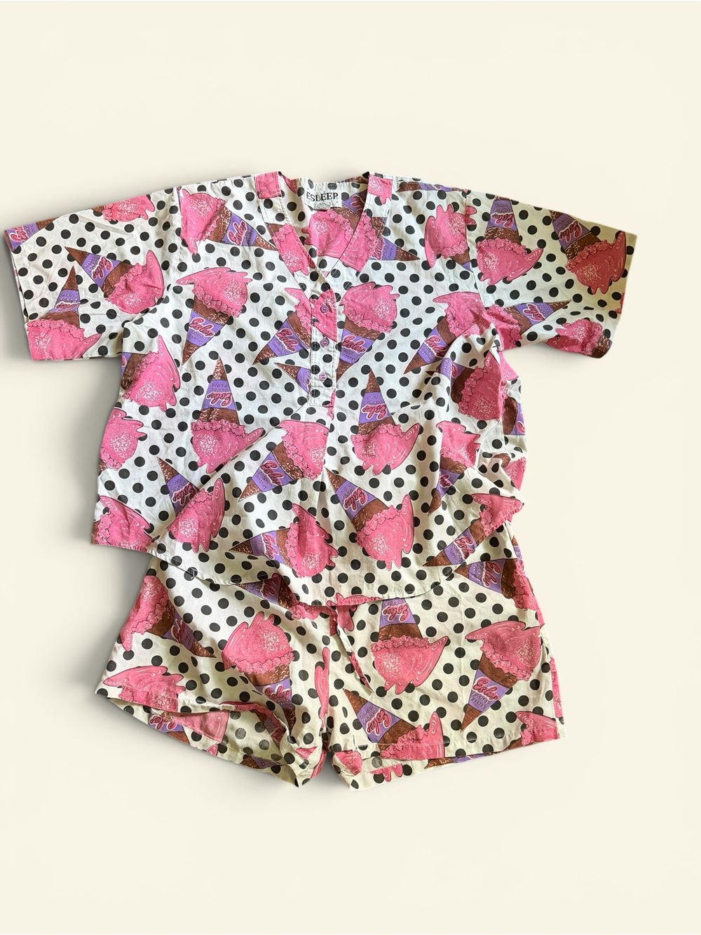 VTG ESLEEP ice cream pajamas set L